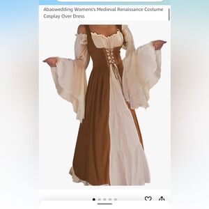 Abaowedding Womens's Medieval Renaissance Costume Cosplay Over Dress